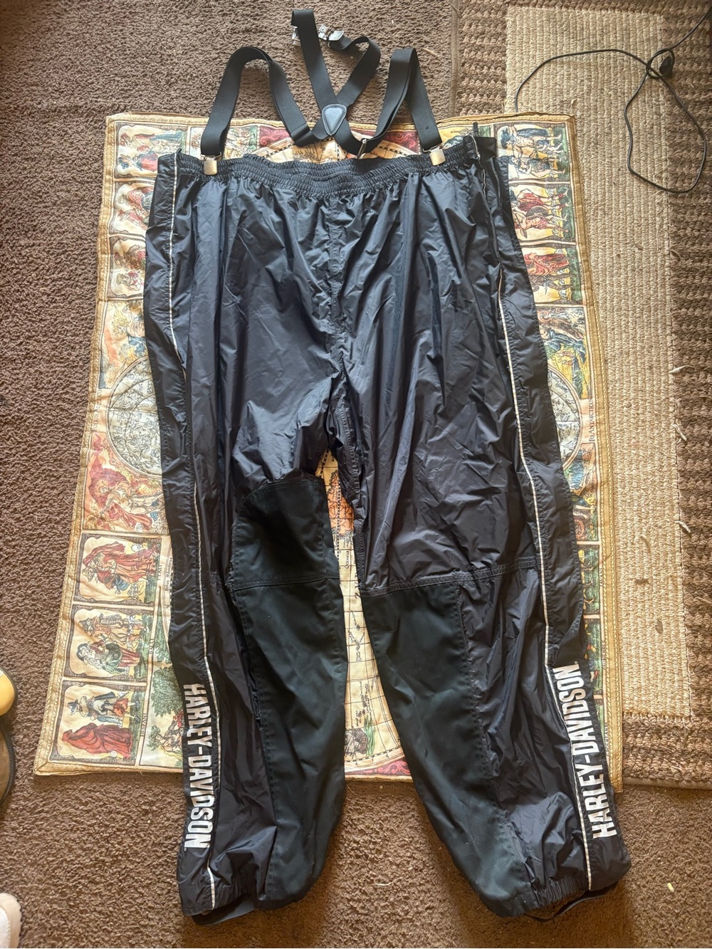 Harley-Davidson Black Cargo Rain Pants with Reflective Trim